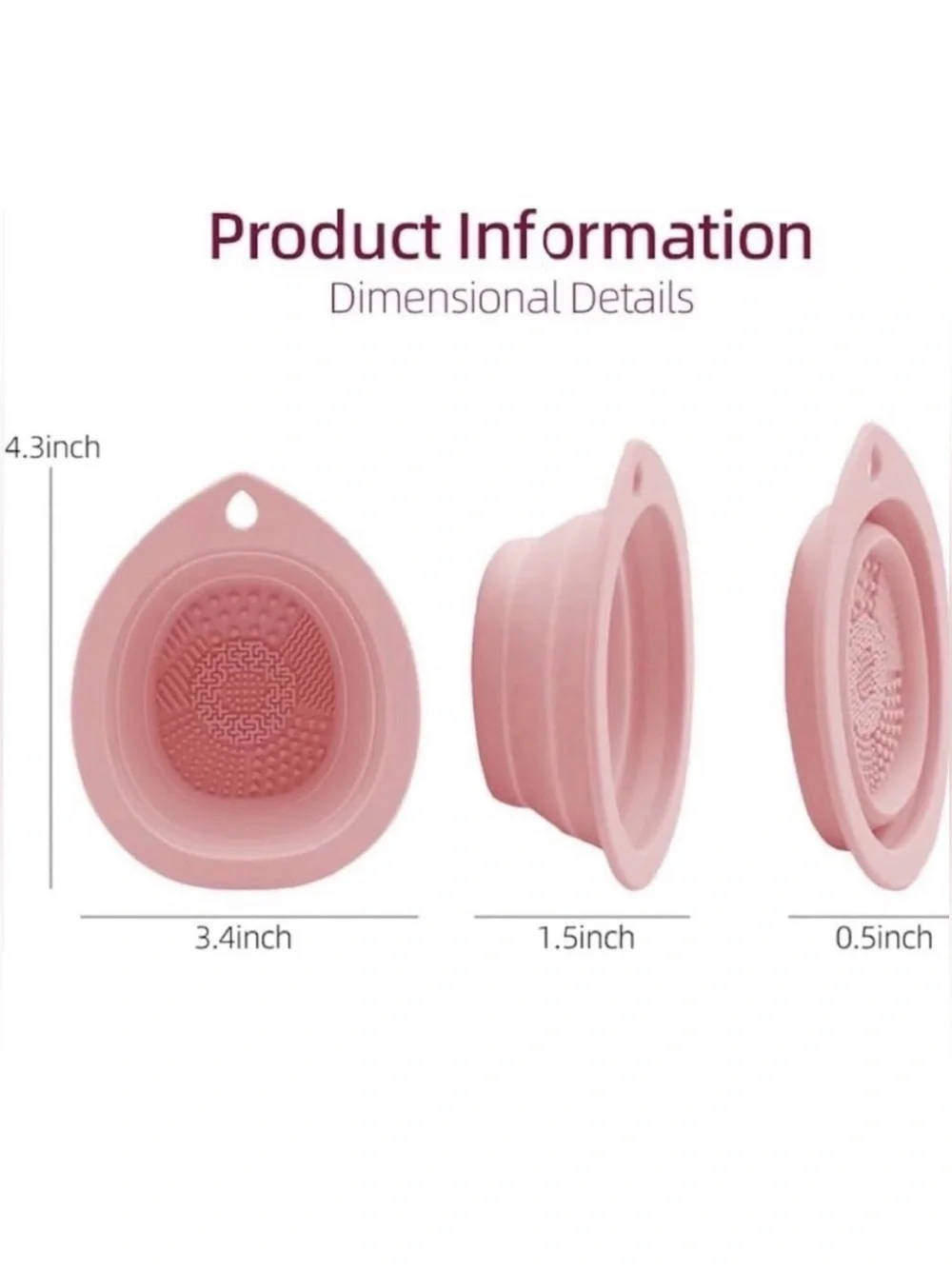 💞 New Pink Collapsible Makeup Brush & Sponge Cleaning Bowl